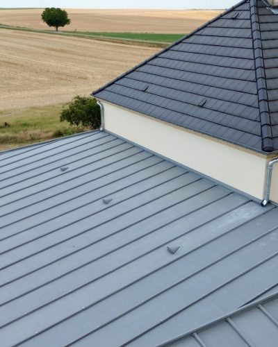Terrasse à Tasseaux Zinc Quartz avec Chatière LS habitation - Prosnes