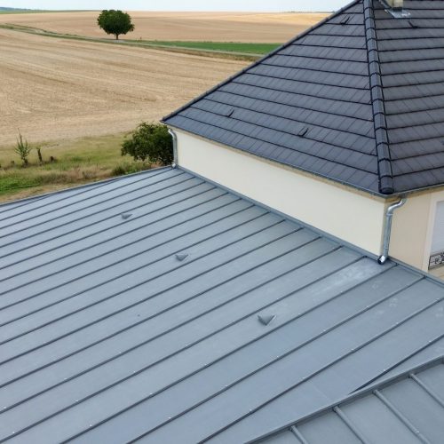 Terrasse à Tasseaux Zinc Quartz avec Chatière LS habitation - Prosnes
